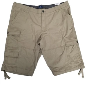 George Mens Cargo Shorts Size 42 NEW Khaki Comfort Waist Stretch Below Knee - Picture 1 of 14