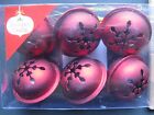 Holiday Crafts Jingle Bells 1.5"-Set of 6-Red-Metal-Ties Incl