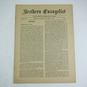 Brethren Evangelist Christian Newspaper Ashland Ohio Antique December 17th 1902 - Picture 1 of 12