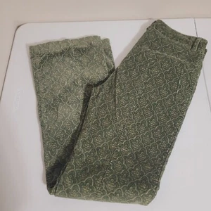 Free People Gr. 8 Hose weiche Struktur Velours weites Bein grün Taschen - Bild 1 von 13