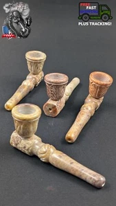 4" Tobacco Smoking Pipe Herb Bowl Stone Hand Pipes + 5 Free Screens 001 - Picture 1 of 5