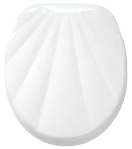 WC SITZ TOILETTENDECKEL KLODECKEL KLOBRILLE DECKEL TOILETTENSITZ MUSCHEL WEIß - Bild 1 von 8