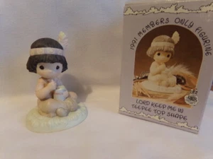 PRECIOUS MOMENTS -1991 Members Only-Lord Keep Me in Teepee Top Shape - Picture 1 of 8