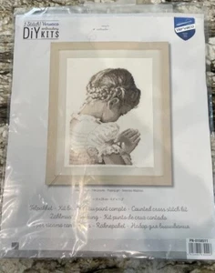 Vervaco DIY Counted Cross Stitch Kit PRAYING CHILD Sepia Tone 8.4”x11.2” - Picture 1 of 8