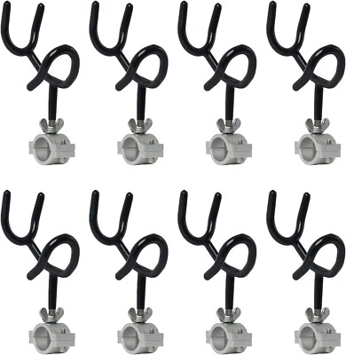NovelBee 8pcs of 25 Degree Sure Grip Steel Fishing Rod Holder for Rails 1-1/6" t