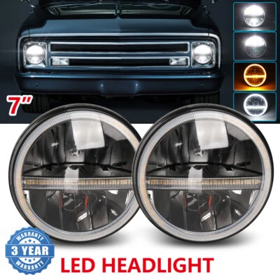 2x E-Geprüft 7 zoll LED Scheinwerfer Für Chevrolet Nova 62-1979 Chevelle 73-1977 - Bild 1 von 4