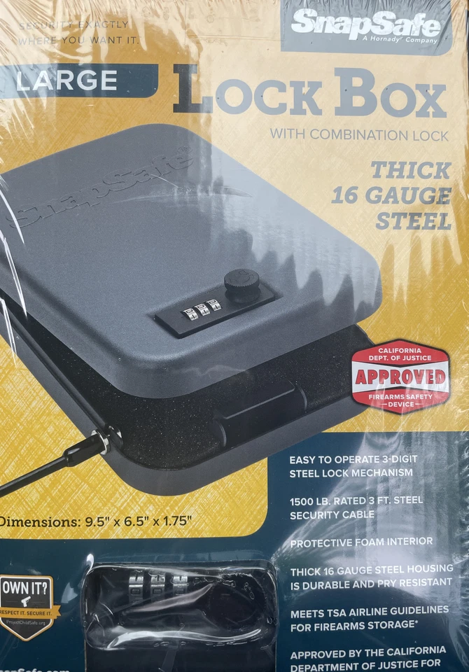 SnapSafe Lockbox Large Combination Lock Gray 75230