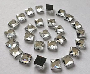 50 ! Hot Fix 10 mm Glass Shisha Mirror Squares to Stick  4 D I Y Card or Fabric - Picture 1 of 1