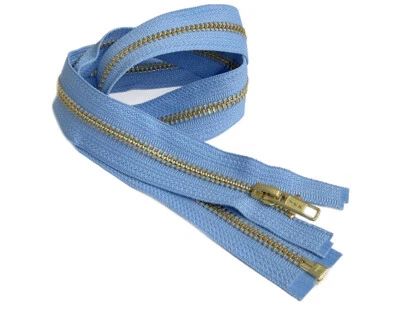 Cremallera metálica de 18 pulgadas YKK #5 latón dorado peso medio separación hecha en EE. UU. Foto 1 de 4