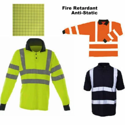 Fire Flame Retardant Anti-Static Hi Visibility Polo Shirt - 3 Colours - 4 Sizes - Image 1 of 4