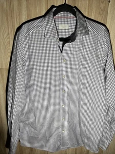 Eton Contemporary Men’s 42 16.5 Blue Check Long Sleeve Button Up Dress Shirt - Picture 1 of 7