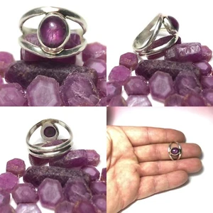 23.74 Ct Tw 925 Sterling Silver Ring 3.75 Ct Natural Chatoyant Ruby No Heat USA - Imagen 1 de 10