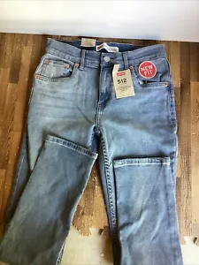 Pantalones de mezclilla Levi's 512 talla 28x28 talla 16 ajustados cónicos elásticos lavados ligeros nuevos con etiquetas - Imagen 1 de 7