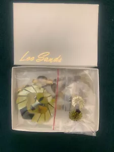 Vtg Lee Sands Lion's head Tiger's Eye Bead Necklace & earrings NIB - Picture 1 of 16