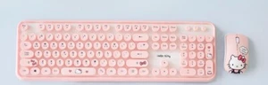 Retro Hello Kitty Wireless Keyboard + Mouse Set - Picture 1 of 3