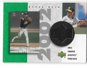 Camiseta deportiva Eric Chavez 2002 cubierta superior usada en juegos #R-ec Oakland Athletics - Imagen 1 de 2