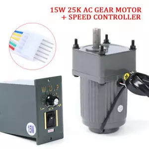 Motor de velocidad ajustable Motor de engranaje de CA reversible 110V 15W 25K + controlador único - Imagen 1 de 16