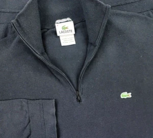 Lacoste Negro Para Hombres 1/4 Cremallera Talla 6 Mezcla de Algodón Cachemir Tejido Suave Apretado EE. UU. XL - Imagen 1 de 11