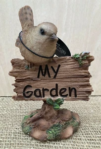 Wren Bird My Garden Sign Vivid Arts Garden Ornament NEW Indoor Outdoor - Picture 1 of 2