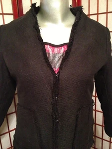 Old Navy Black Distressed Jacket Women Apparel Gr. S Cotton Blend Garment - Bild 1 von 8