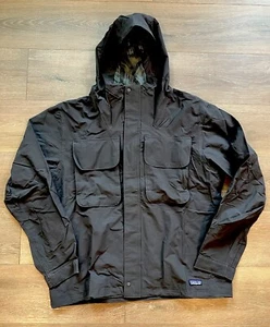 patagonia Isthmus Utility Jacket Waterproof Rain Size Medium Jet Ink Black - Picture 1 of 5