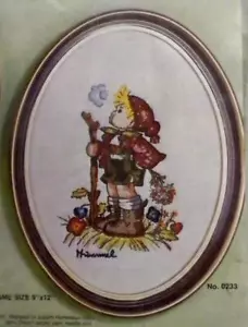 HUMMEL Stitchery KIT Crewel Embroidery PEASANT BOY #0233 Oval 9x12 PARAGON NOS - Picture 1 of 3
