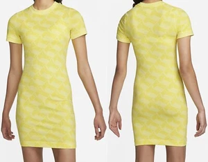 NWT Nike Sportswear Essential Women's Printed Bodycon Dress Yellow M DV0021 - Picture 1 of 1