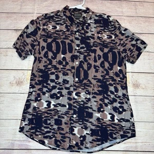 GUESS Mens Leopard Print Shirt Slim Fit S Button Down Retro - Picture 1 of 5