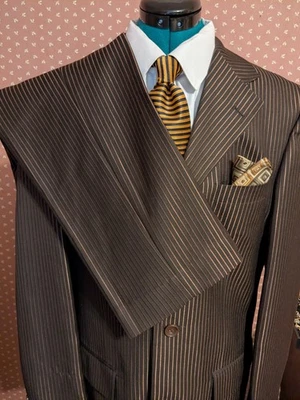 Traje Chaqueta Vittorio St. Angelo Para Hombre 2 Piezas Rayas 38L Pantalones 38 Foto 1 de 4