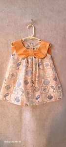 Girls Size 3 Summer Sleeveless Nautical Dress With CordinatingCoral Color Collar - Picture 1 of 7