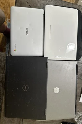 Laptop Dell Latitude Asus Chromebook Lote de 4 con cargadores y baterías Foto 1 de 4