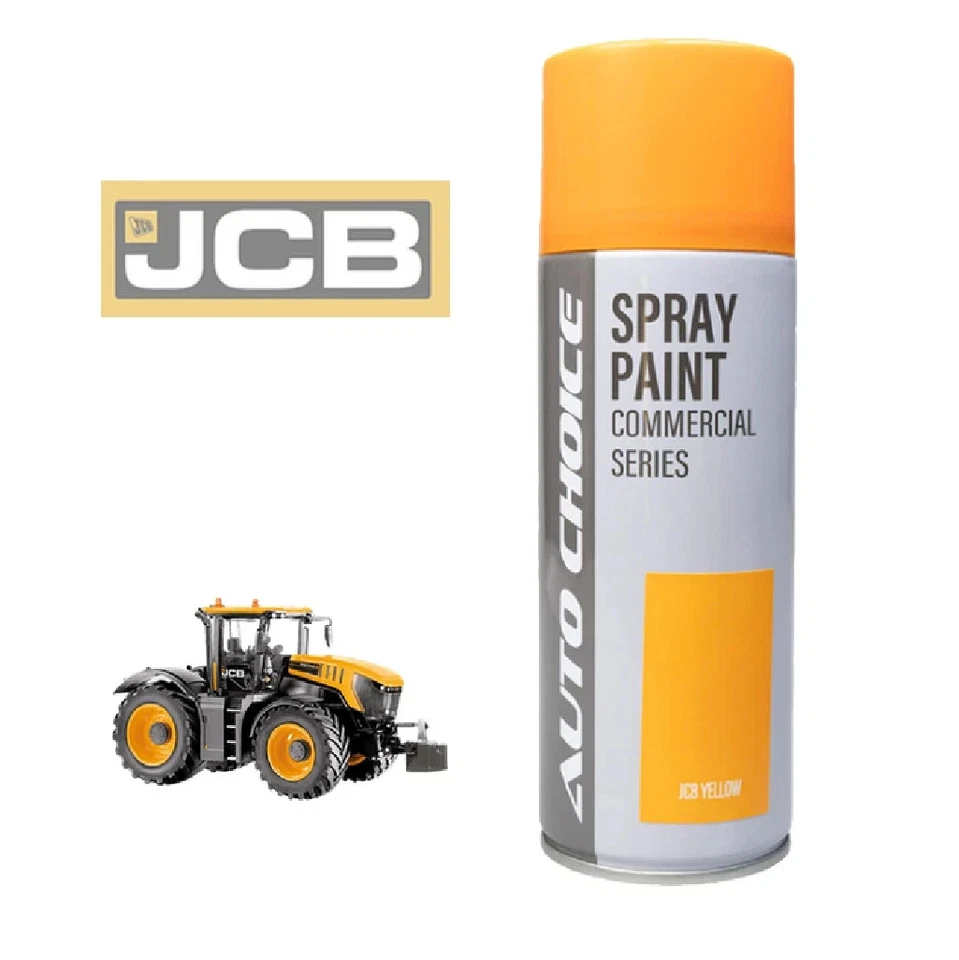 AUTOCHOICE JCB YELLOW Gloss Tractor Spray Paint Aerosol Rattle Can JCB Yellow 400ml