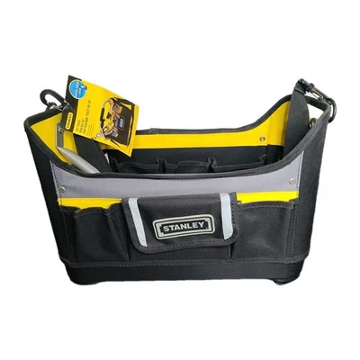 Bolsa de herramientas de boca abierta Stanley 16 pulgadas fondo duro negro - nueva con etiquetas nueva Foto 1 de 4