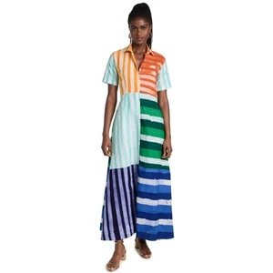 STUDIO 189 Hand Batik Mixed Print Cotton Shirt Dress Multicolor Women's XS - Picture 1 of 16