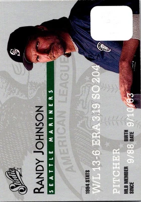 1995 Studio #48 Randy Johnson Baseball Card 8NN - Image 1 of 2