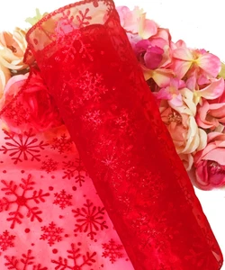 Ribbons Red Sparkle 10" Wide 3 Yard Wreaths Bows Birthday Gifts Crafts Christmas - Picture 1 of 2