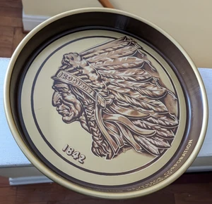 Iroquois Beverage Corp Buffalo NY Indian Head Bier & Ale Vintage Metall Tablett - Bild 1 von 8