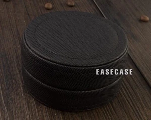 EJ-B EASECASE Custom-Made Genuine Leather Portable Mini Round Case For Earphone - Picture 1 of 4