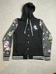 Tokidoki Unicorno Space Girls Varsity Jacket Hoodie Snap Sweatshirt Extra Small