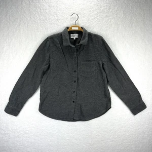 Madewell Shirt Womens Medium Gray Button Down Lunar Shrunk Oversized - Picture 1 of 12