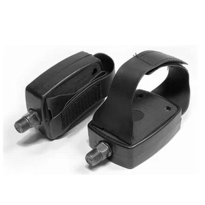 COPPIA PEDALI CYCLETTE CICLO CAMERA INDOOR BIKE FILETTO PICCOLO 1/2 CON CINGHIE - Foto 1 di 4