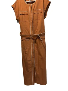 Mare Mare x Anthropologie Utility Hemdblusenkleid Größe XL Farbe Kürbis. - Bild 1 von 9