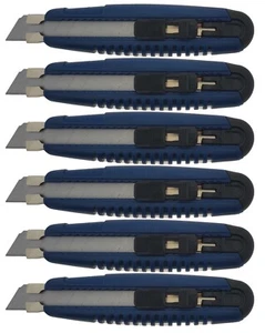 6 x Maler-Cuttermesser 18mm ovale Handwerkerausführung blau Teppichmesser Cutter - Bild 1 von 5