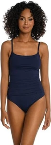 LA BLANCA Island Goddess Lingerie  One Piece Swimsuit  INDIGO - SIZE 12 - NWT - Picture 1 of 5