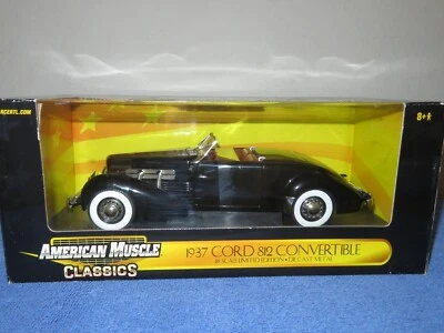 ERTL LIMITED EDITION 1937 CORD 812 CONVERTIBLE BLACK 1:18 OPENING HOOD & DOORS - Image 1 of 4