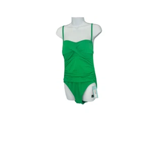 M&S COLLECTION TUMMY CONTROL MULTIWAY BANDEAU BRIGHT GREEN SWIMSUIT - Picture 1 of 8