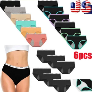 6Pcs Menstrual Period Underwear Teen Girls Leak Proof -Cotton Panties Briefs - Picture 1 of 17