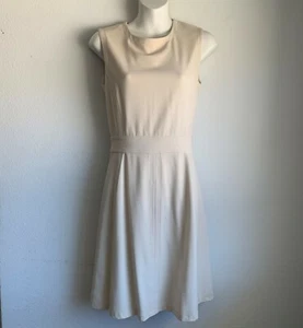 BCBG Maxazria Etuikleid Damen XS 02 beige U-Boot-Ausschnitt Midi Büro gefüttert 295 $ - Bild 1 von 9