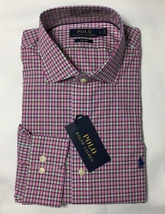 Polo Ralph Lauren Para Hombres Rosa/Verde A Cuadros Botones No Hierro Popelina Talla S M XL - Imagen 1 de 9