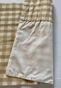 Window Valance Country Curtain Cabin Decor Plaid Tan 14 x 40 Rod Pocket Lined - Picture 1 of 3